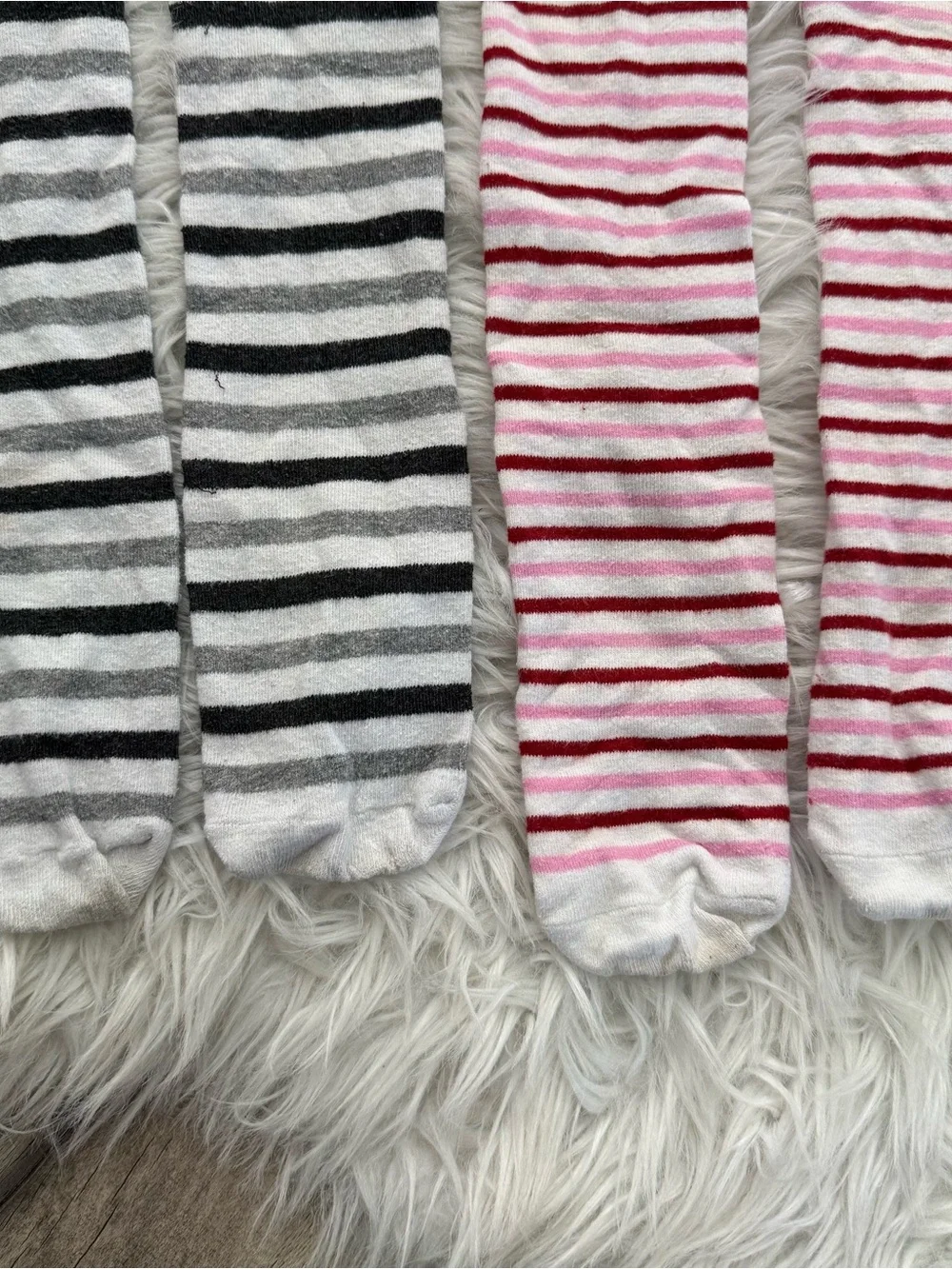 Toddler knee high striped socks, fox and cat animal print